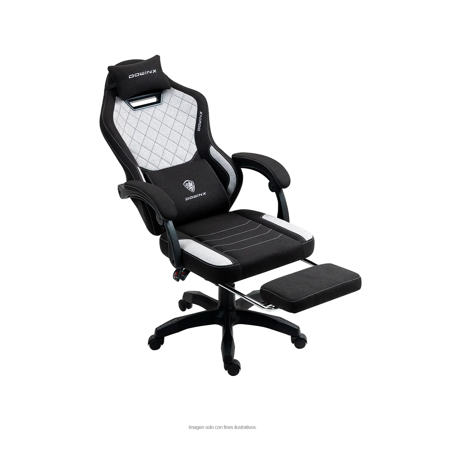 Silla Gaming LS-D1147 con reposapiés, color negro / gris - Image 4