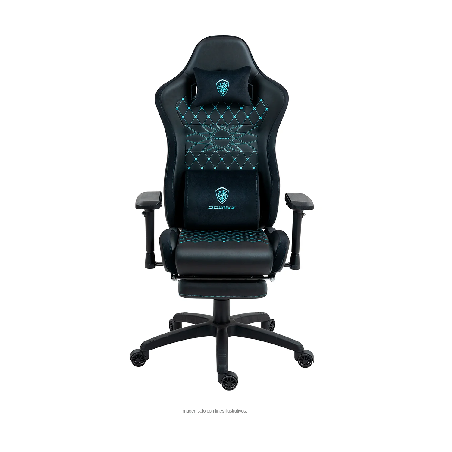 Silla Gaming LS-D1157 color negro detalles en verde, con reposapiés. - Image 2