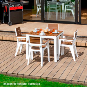 Silla madeira 463-CARcon brazos color caramelo. - Image 4