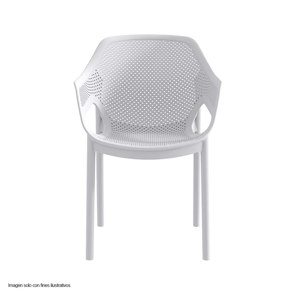 Silla plástica 9610 color blanco apilable básica - Image 2