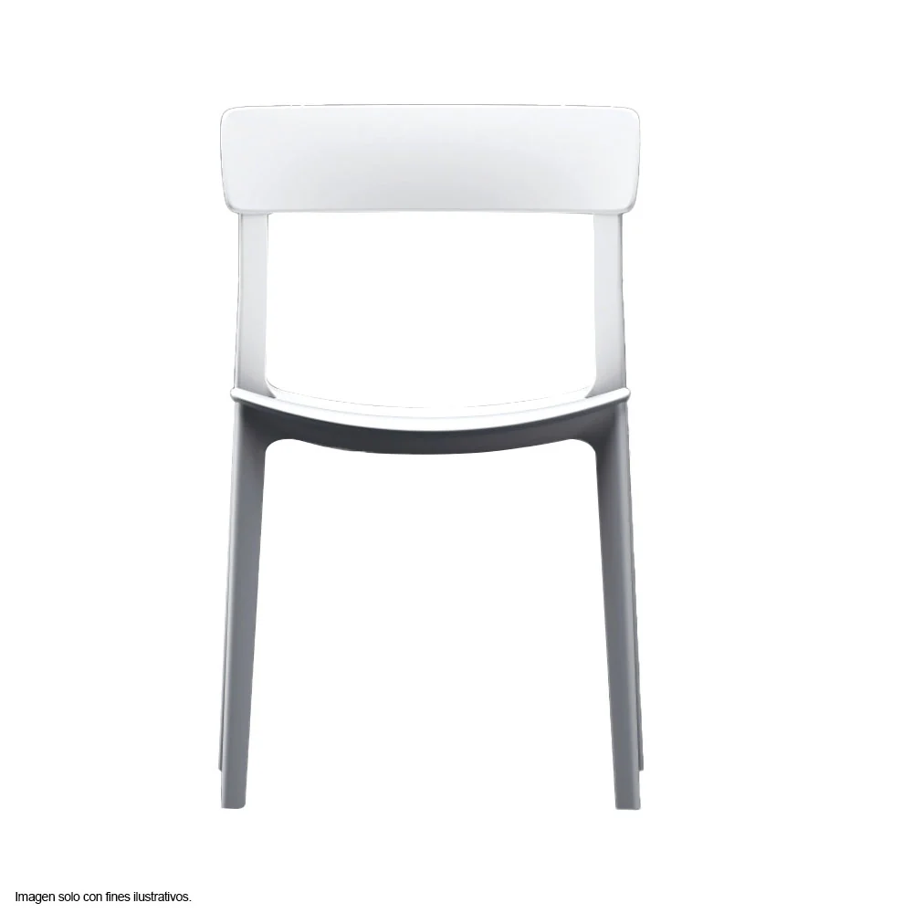 Silla plástica F15 respaldo liso, color blanco - Image 2