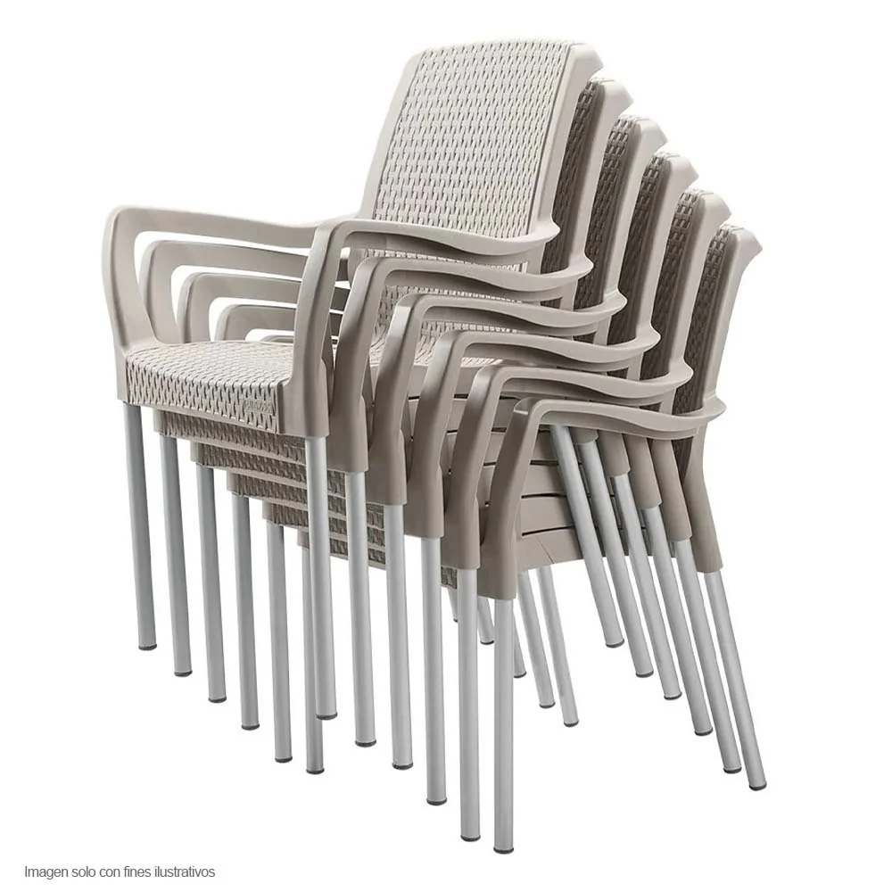 Silla plástica Shia 9404-XP color taupe Rimax - Image 3