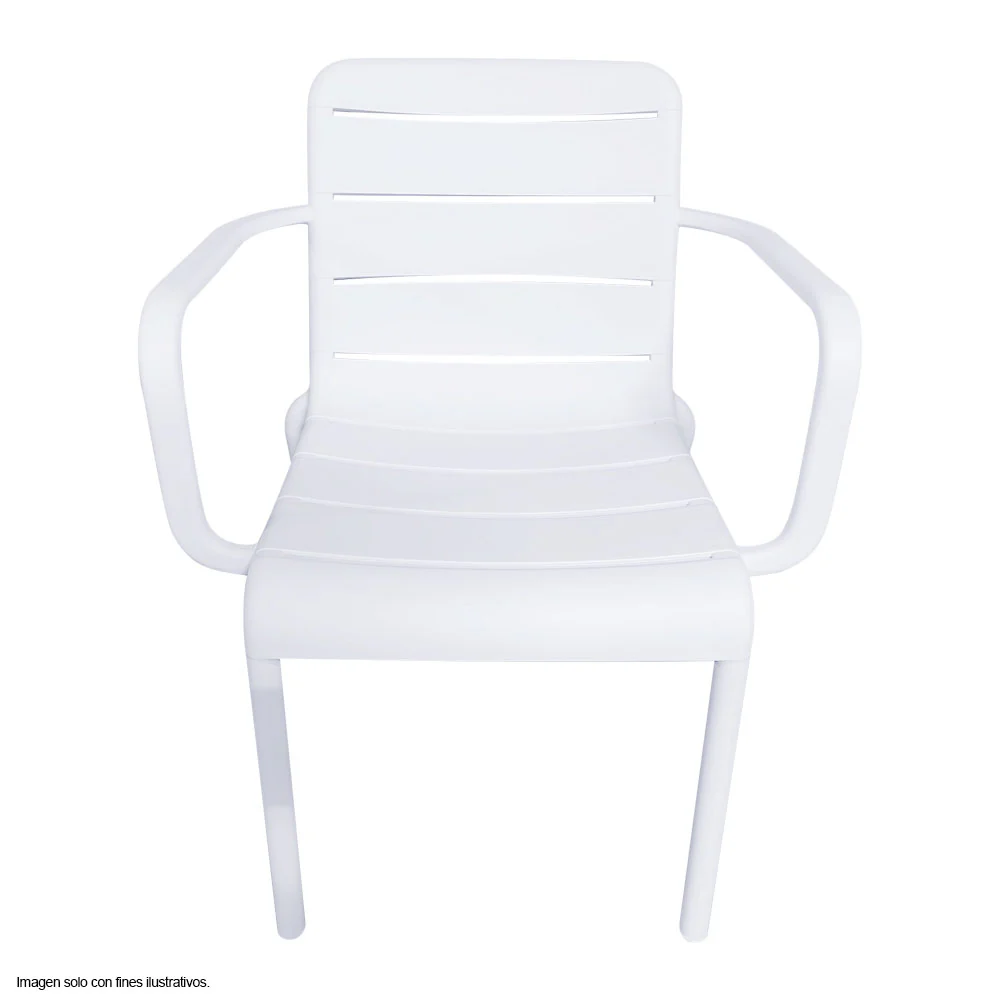 Silla plática de comedor 8650F color blanco con respaldo colado - Image 2