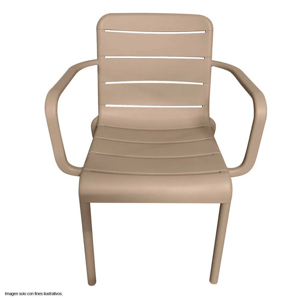 Silla plática de comedor 8650F color Taupe con respaldo colado - Image 2