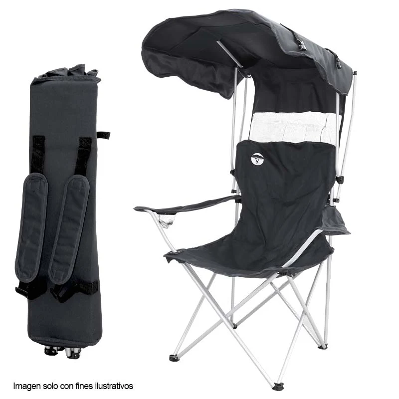 Silla plegable con techo WS-6-009 Walk Safari color negro - Image 2