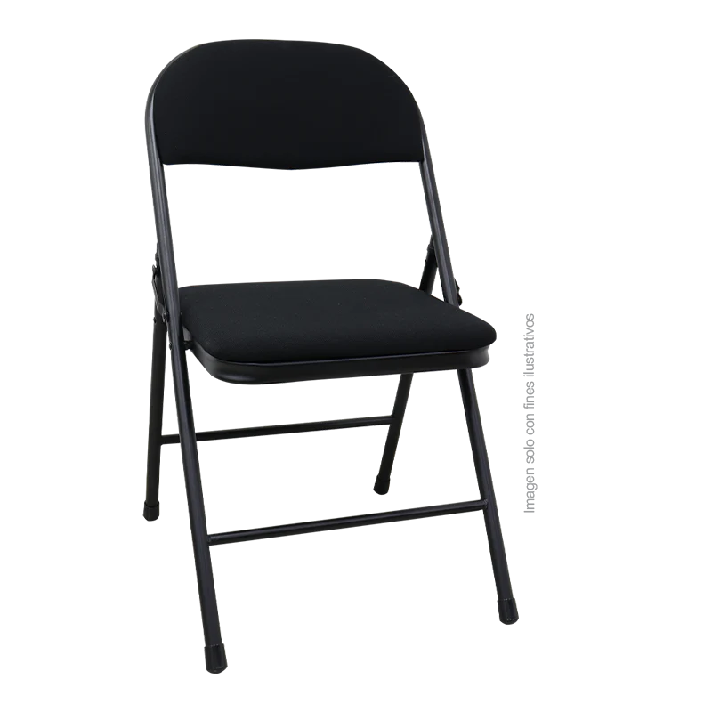Silla plegable con tela color negro DC-98017N, usos múltiples. - Image 2