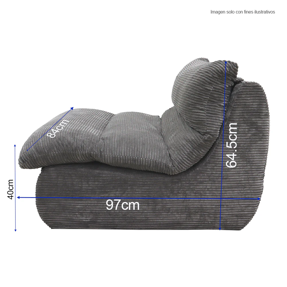 Sillón compresión H311112B color gris, tela suave al tacto y resistente. - Image 4