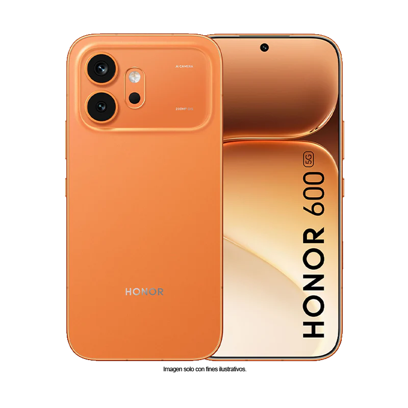 Smartphone Honor 600 color naranja, pantalla 6.5" Amoled, dual card