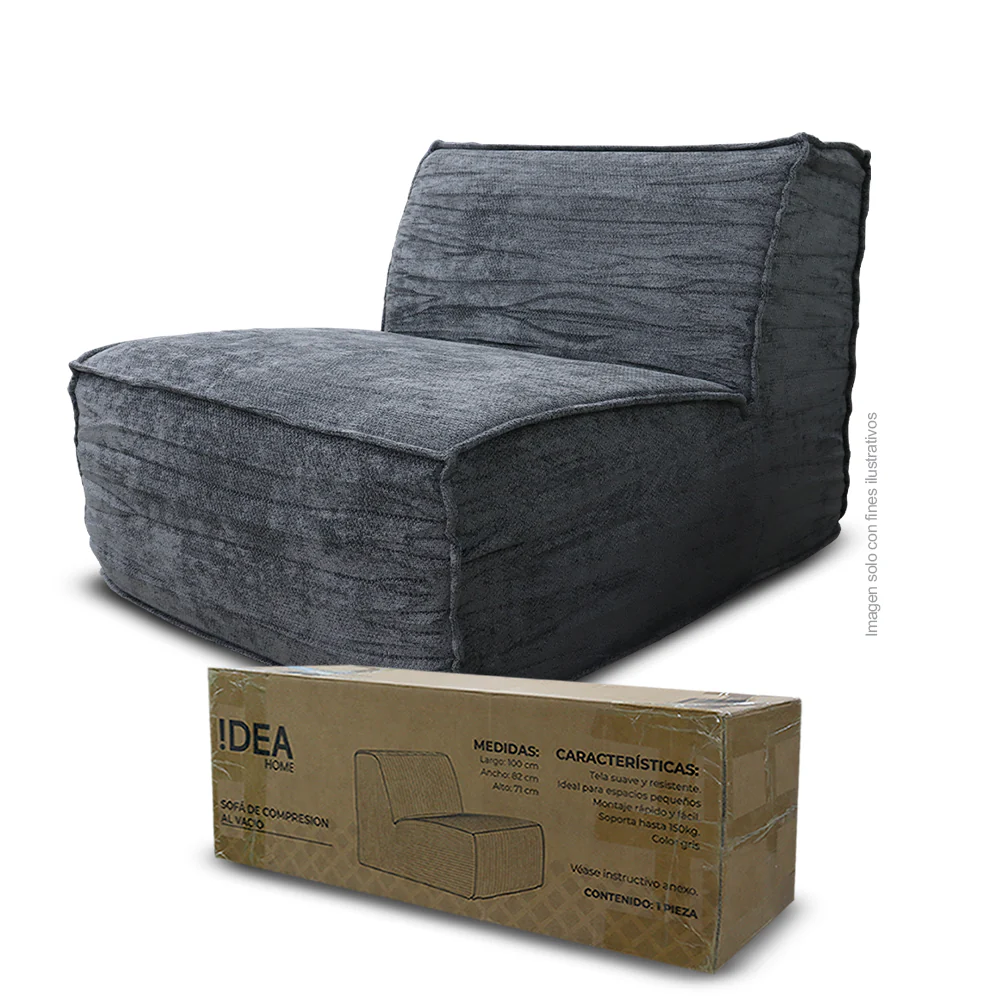 Sofá compresión H309190B color gris, tela suave al tacto y resistente. - Image 3