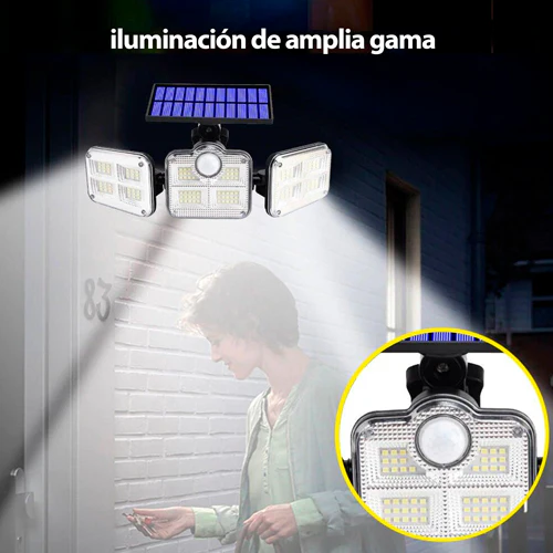 Solar tipo pared flood light 3 modulos con sensor de movimiento - Image 2