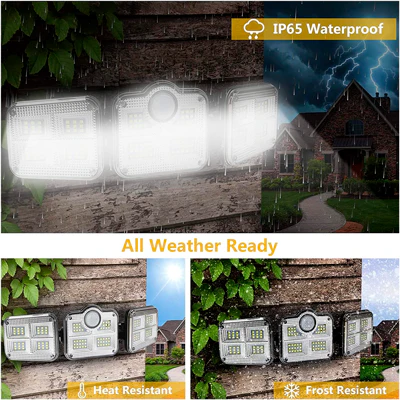 Solar tipo pared flood light 3 modulos con sensor de movimiento - Image 4