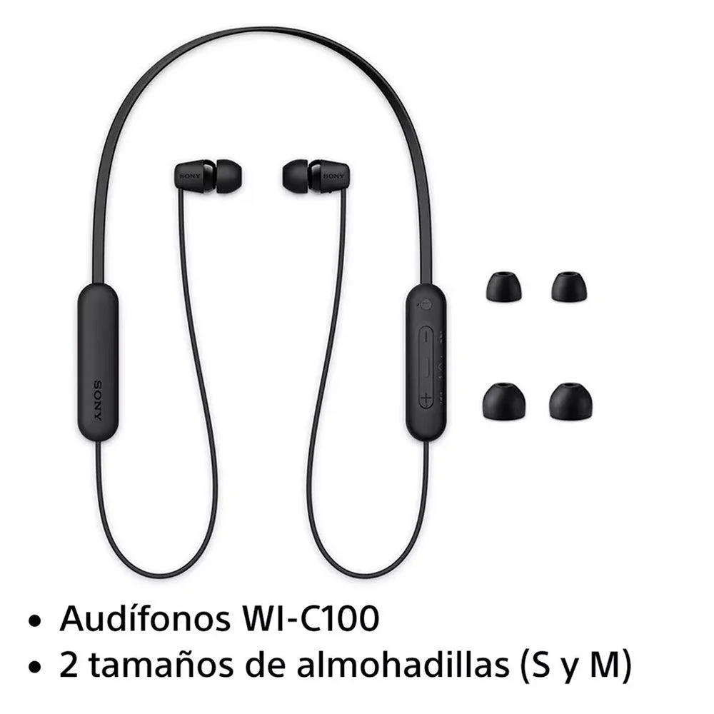 Audífonos In-Ear Inalámbricos, WI-C100/BZUC, Sony, Bluetooth, Color negro - Image 3