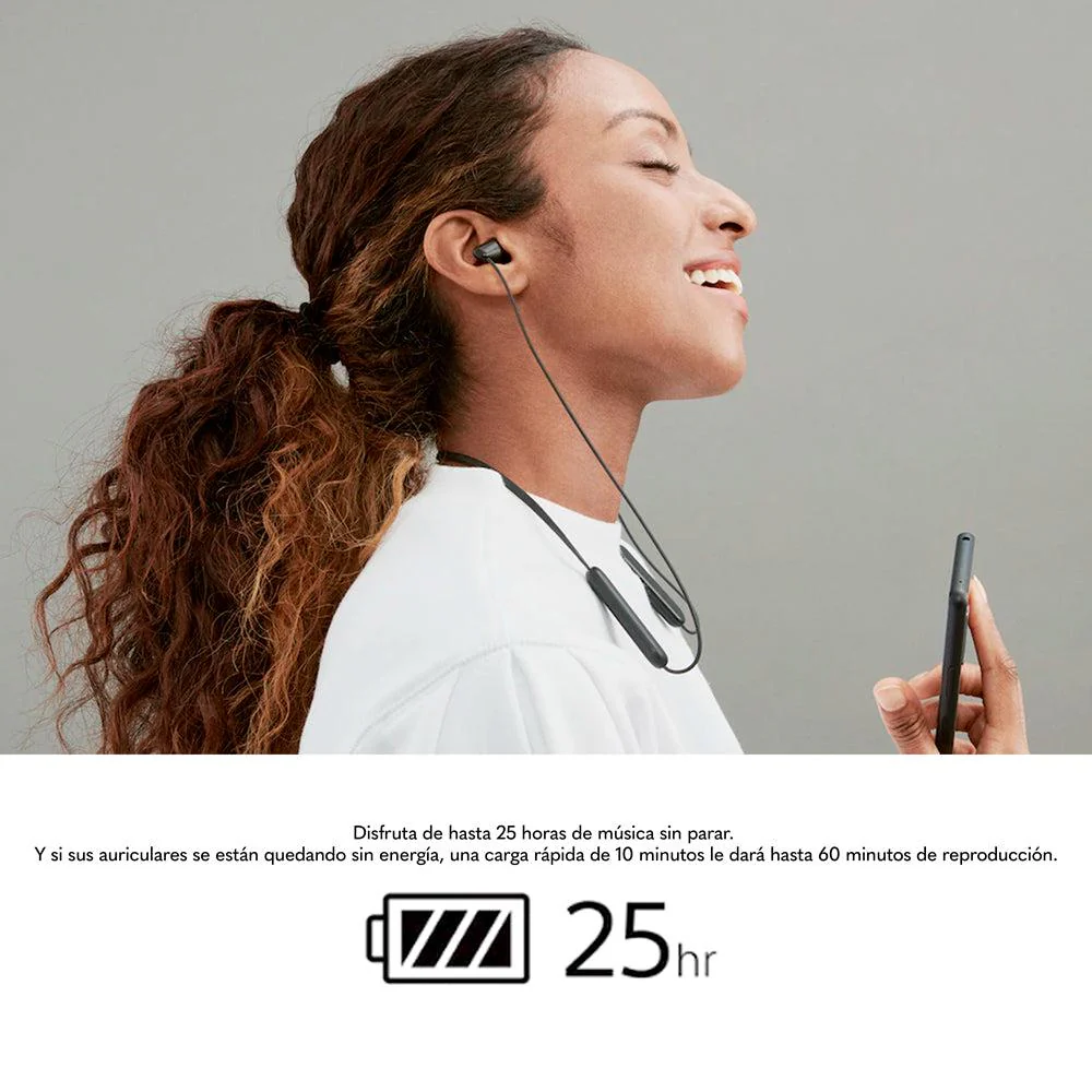 Audífonos In-Ear Inalámbricos, WI-C100/BZUC, Sony, Bluetooth, Color negro - Image 4