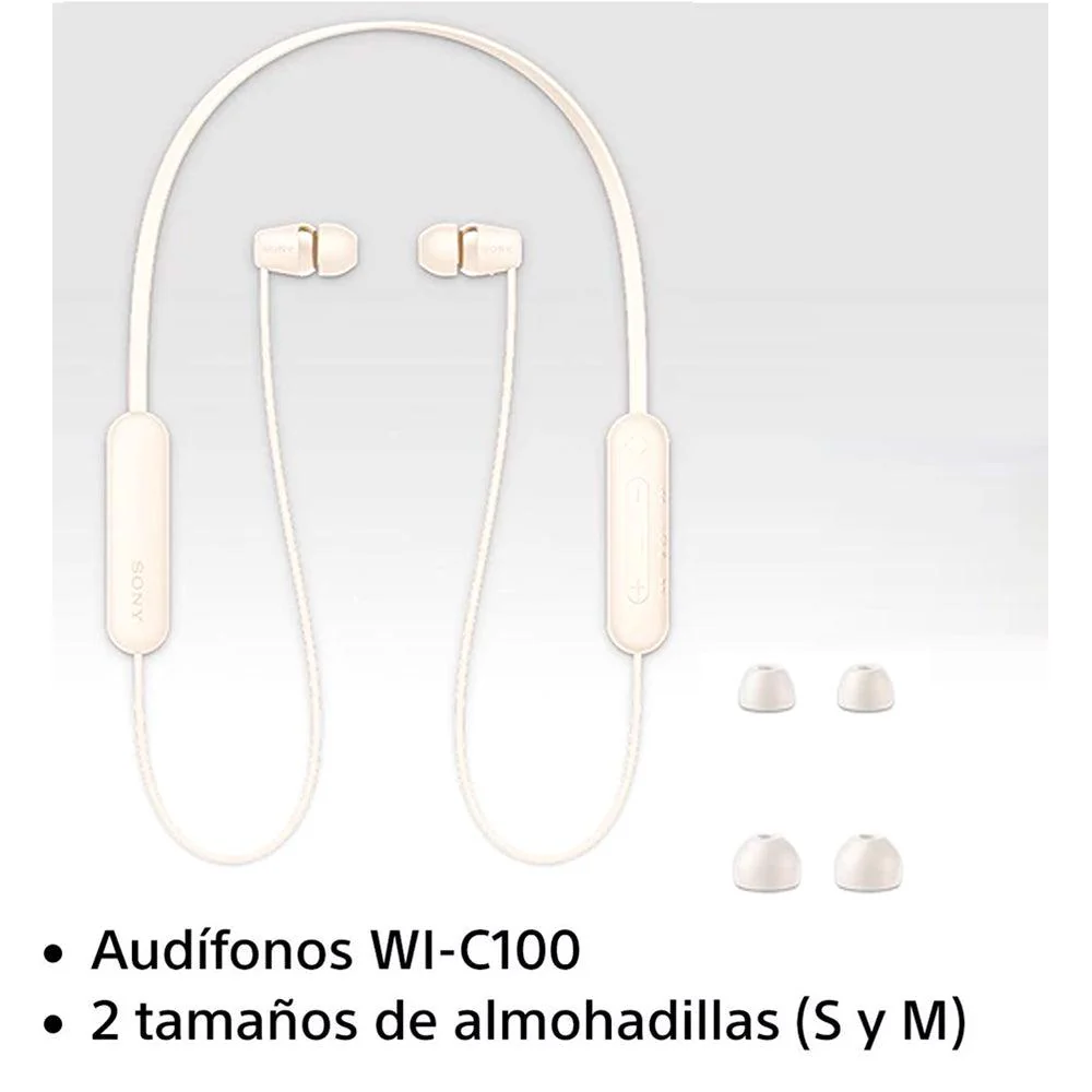 SONY AUDÍFONOS INTERNOS INALÁMBRICOS WI-C100/CZUC CREMA - Image 2