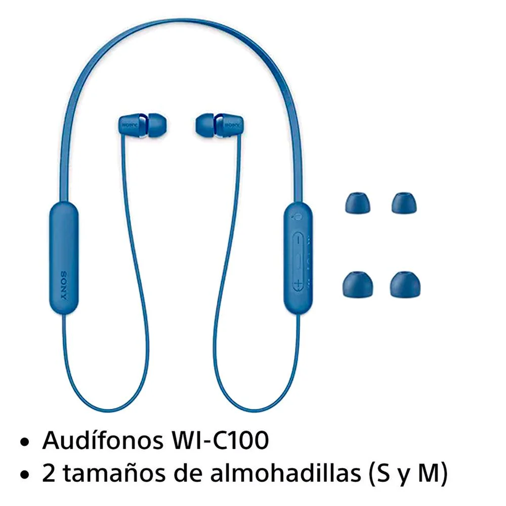 SONY AUDÍFONOS INTERNOS INALÁMBRICOS WI-C100/LZUC AZUL - Image 3