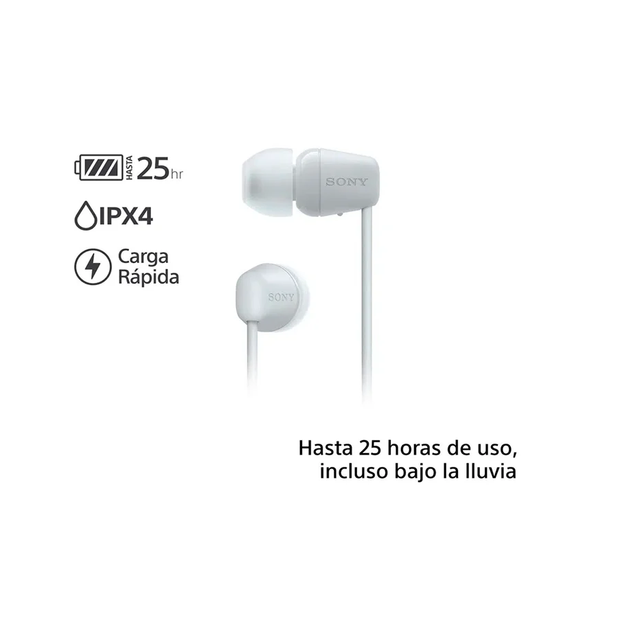 SONY AUDÍFONOS INTERNOS INALÁMBRICOS WI-C100/WZUC BLANCO - Image 2