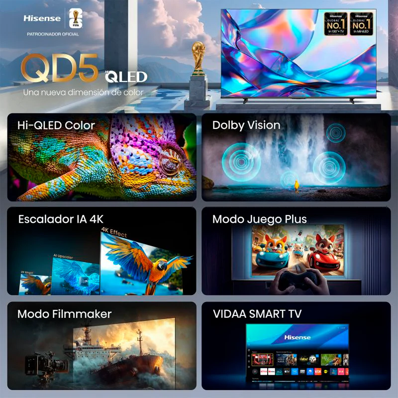 Televisor 43" QLED Smart | serie QD5 4K, modelo 43QD5SV | Hisense - Image 4