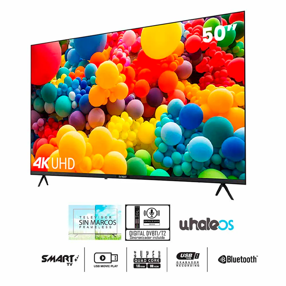 Televisor LED Smart, 50”, CLEDQ50SL1, Sankey, 4K UHD WhaleOS - Image 2
