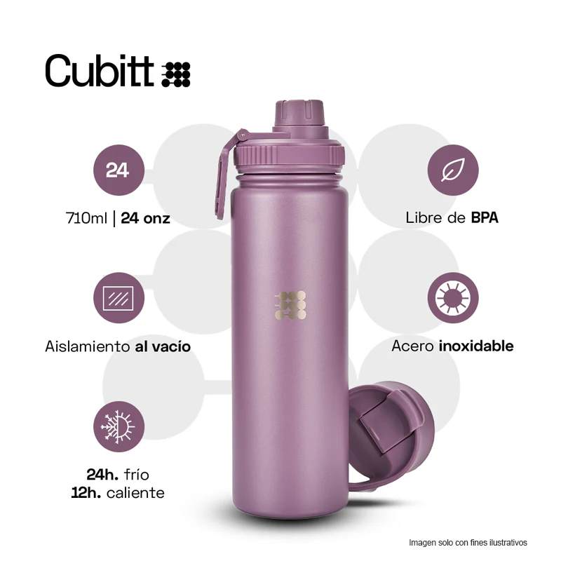 Termo para agua, 24 oz, CTHB24-4O, Cubitt, acero inoxidable, morado - Image 2