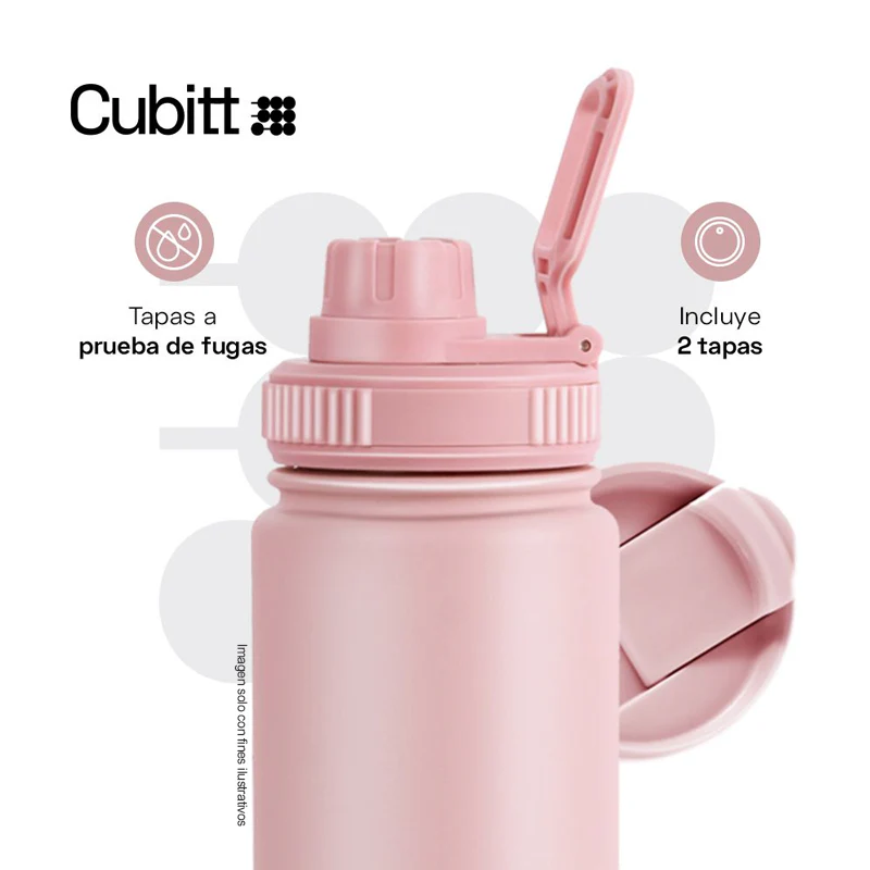 Termo para agua, 24 oz, CTHB24-5, Cubitt, acero inoxidable, rosado - Image 3