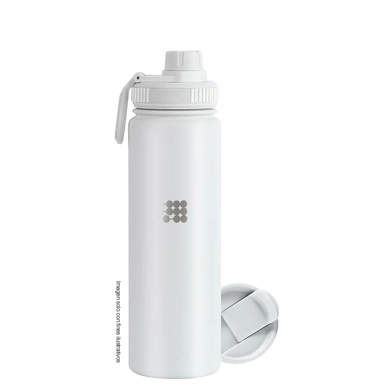 Termo para agua, 24 oz, CTHB24-7, Cubitt, acero inoxidable, blanco