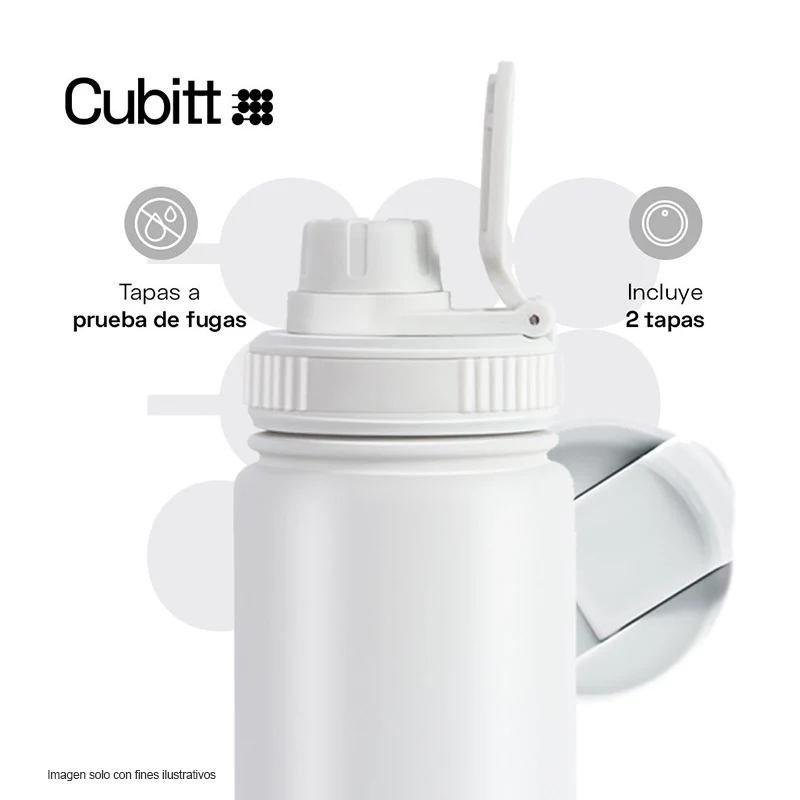 Termo para agua, 24 oz, CTHB24-7, Cubitt, acero inoxidable, blanco - Image 2