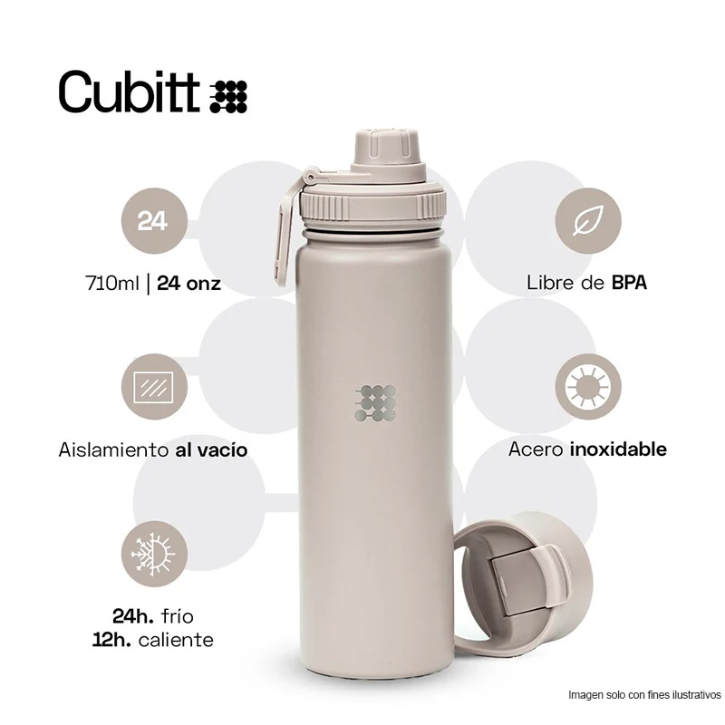 Termo para agua, 24 oz, CTHB24-9S, Cubitt, acero inoxidable, Arena - Image 3