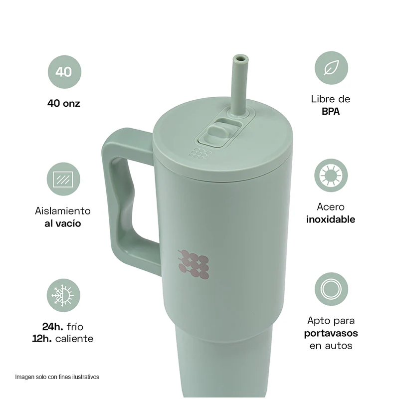 Termo para agua, 40 oz, CT-TUMB3M, Cubitt, acero inoxidable, verde menta - Image 2