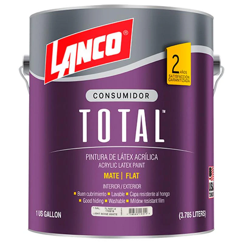 LANCO PINTURA LINEA TOTAL LIGHT BONE WHITE GALON