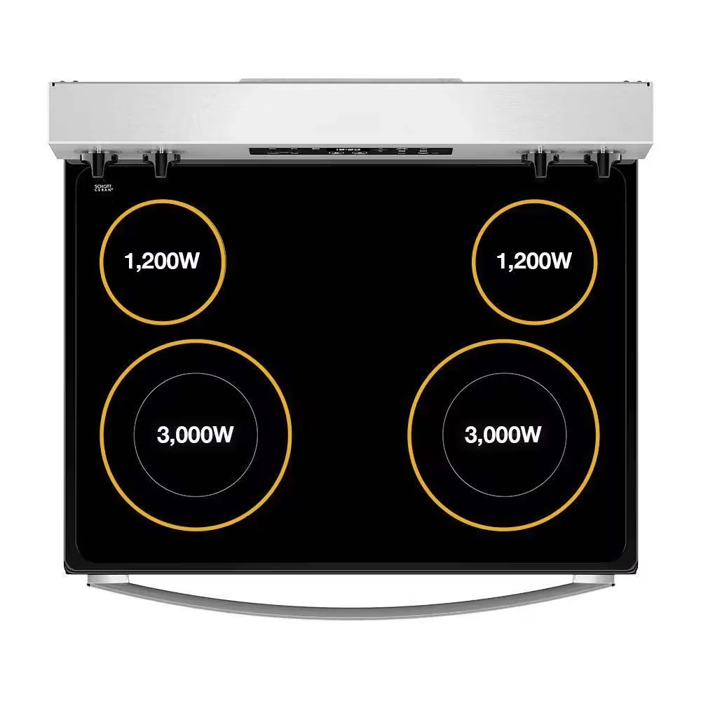 Estufa 30" eléctrica WFES3030RS Whirlpool, cubierta Vitroceramica modo Sabbath - Image 3