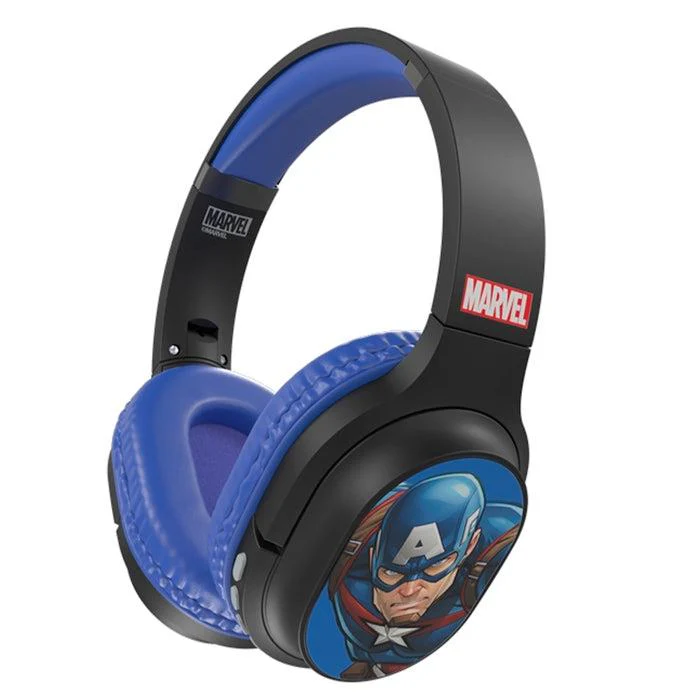 Audífonos inalámbricos Bluetooth over ear, color negro con azul, micrófono integrado - Image 3