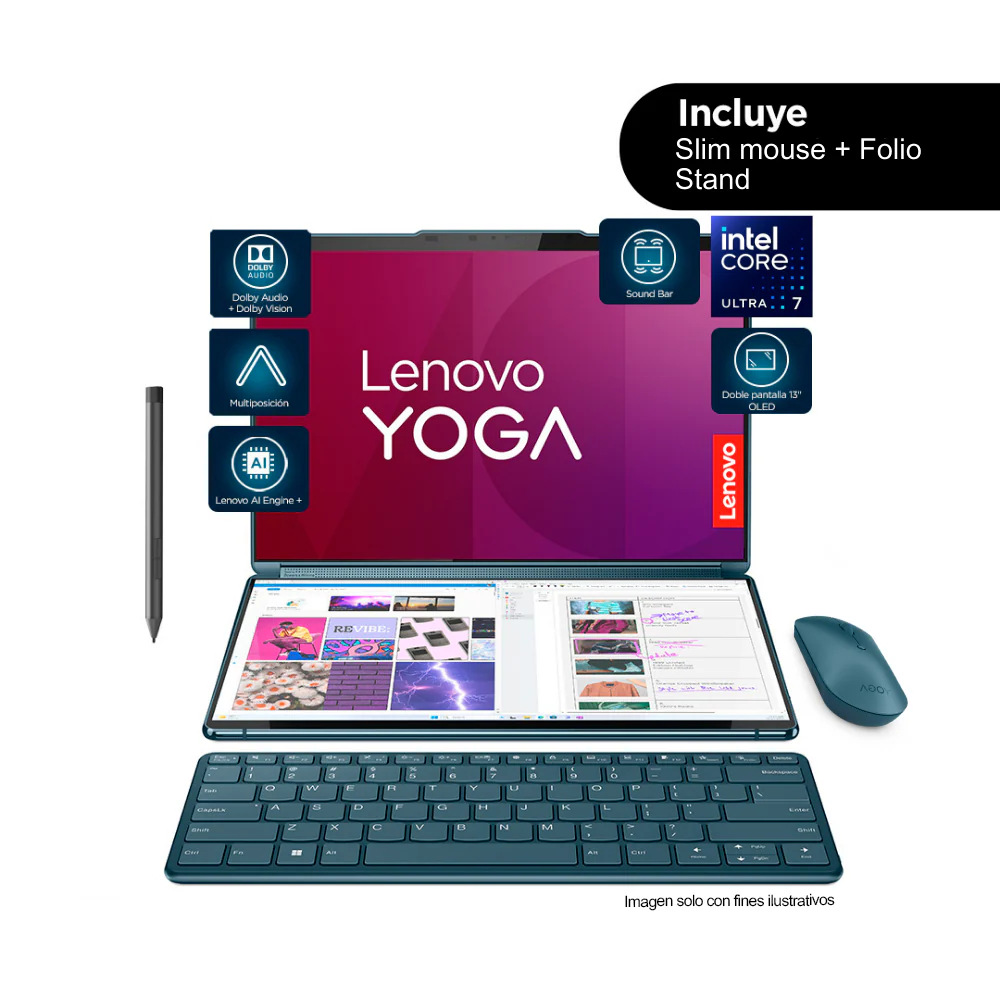 Yoga BooK 9 14iAH10 Lenovo, pantalla dual 14", 16GB 1TB, táctil, windows 11 Home - Image 2